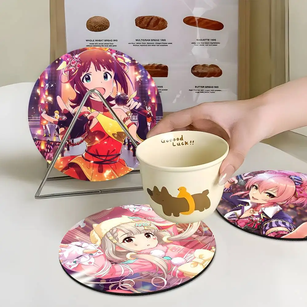 

1pc Anime Singer The I-Idolmaster Wooden Coaster Colour Printing Cup Mat Home Desk Decoration Gifts