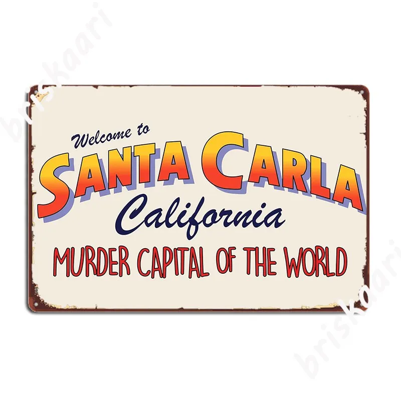 Welcome To Santa Carla Poster Metal Plaque Cinema Kitchen Vintage Plates Party Tin Sign Poster