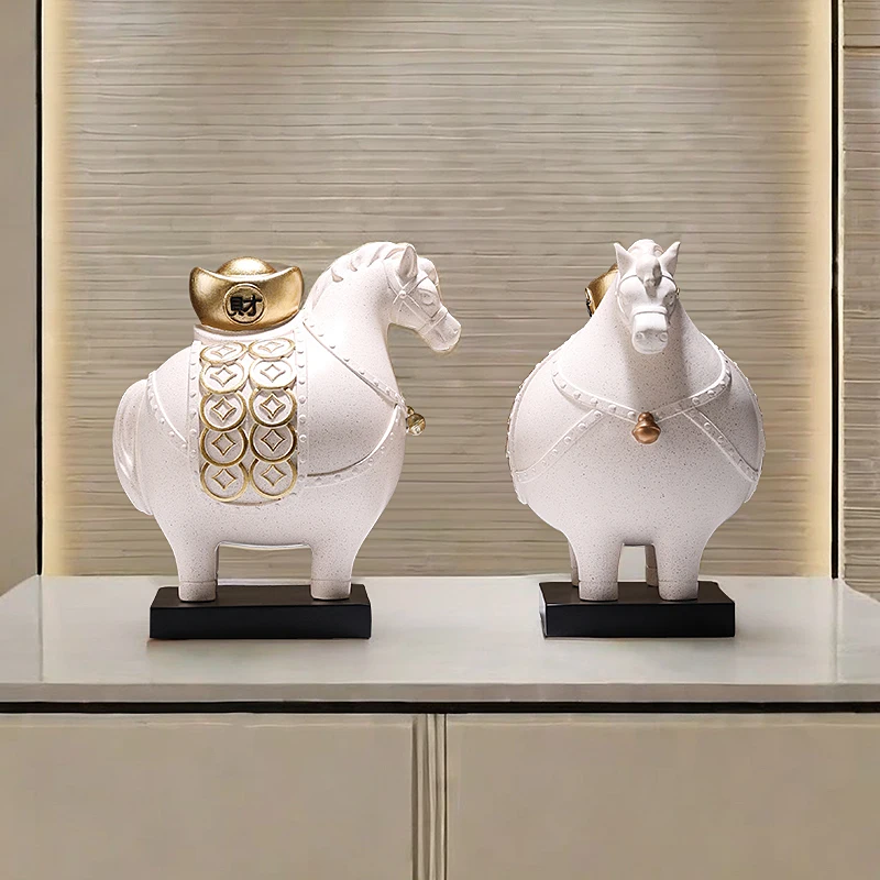 will soon have money to lead the office boss desktop home living room decoration bookcase opening gift horse ornament