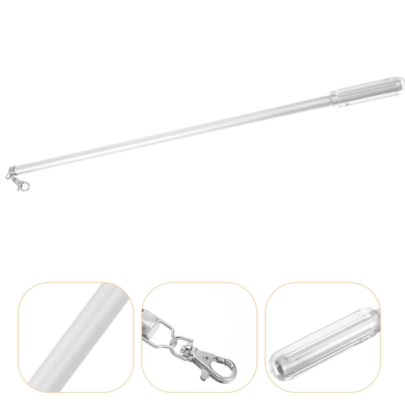 Silver Curtains 50cm Aluminum Alloy Track Roman Rod Manual Push and Pull Small Lever Hand (black) Stick Long 21 Inch Rods Wand