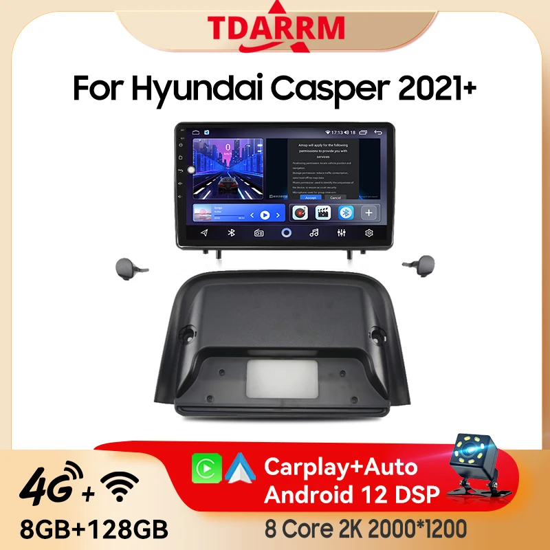 Android 13 Car Radio For Hyundai Casper 2021 2022 2023 2Din GPS Navigation 4G IPS Carplay DVD Car Multimedia Stereo Video Player