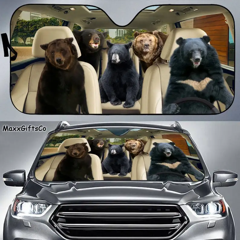 

Bear Car Sun Shade, Bear Windshield, Bear Family Sunshade, Bear Car Accessories, Car Decoration, Gift For Dad, Mom