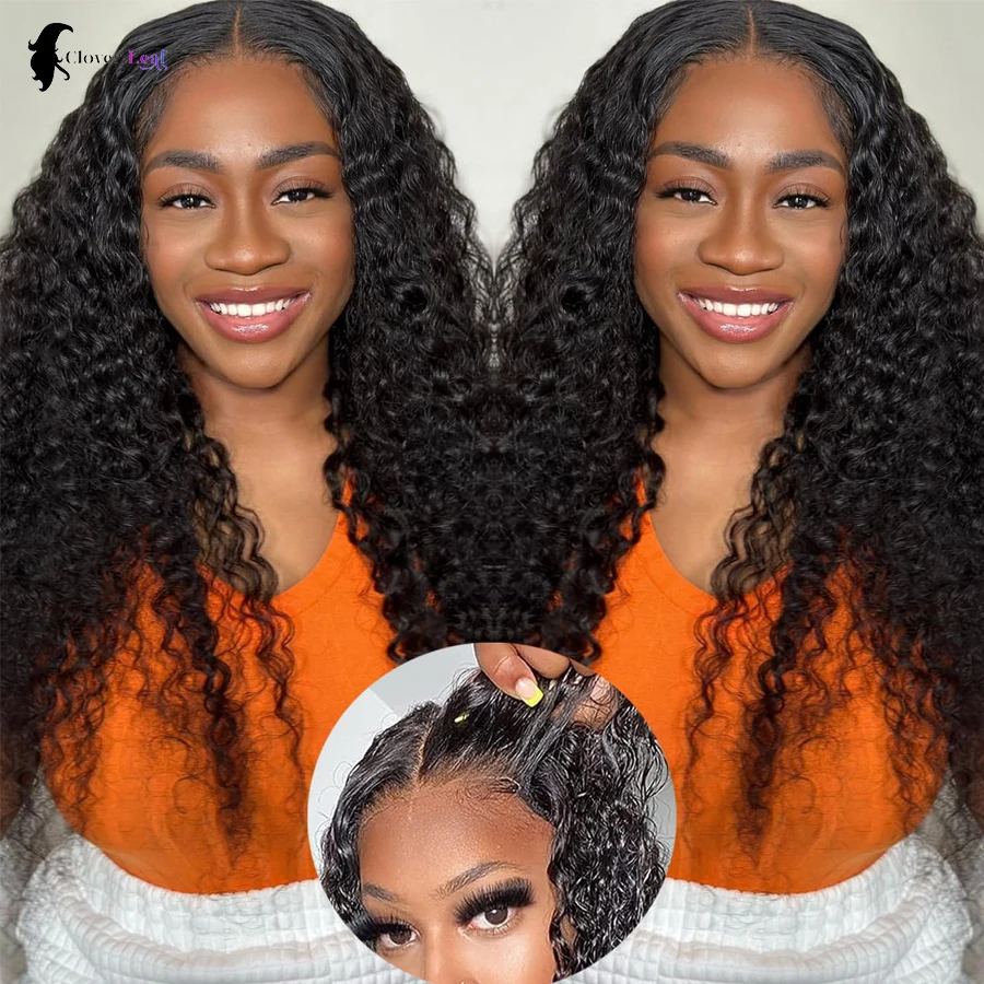 26 inch Water Wave Glueless Wig Human Hair Ready To wear 6x4 Pre Cut Pre Plucked Lace Closure Wig Brazilian Wigs 100% Human Hair