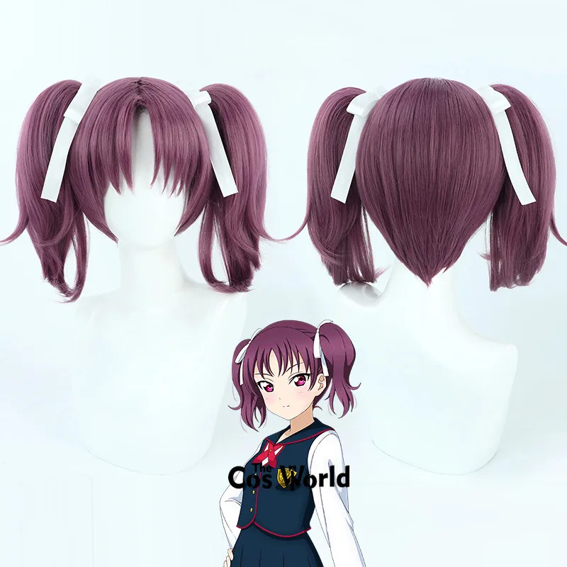 Love Live Sunshine Saint Snow Kazuno Leah Ria 30cm Anime Cosplay Wigs Fiber Heat Resistant Synthetic Hair + Wig Cap