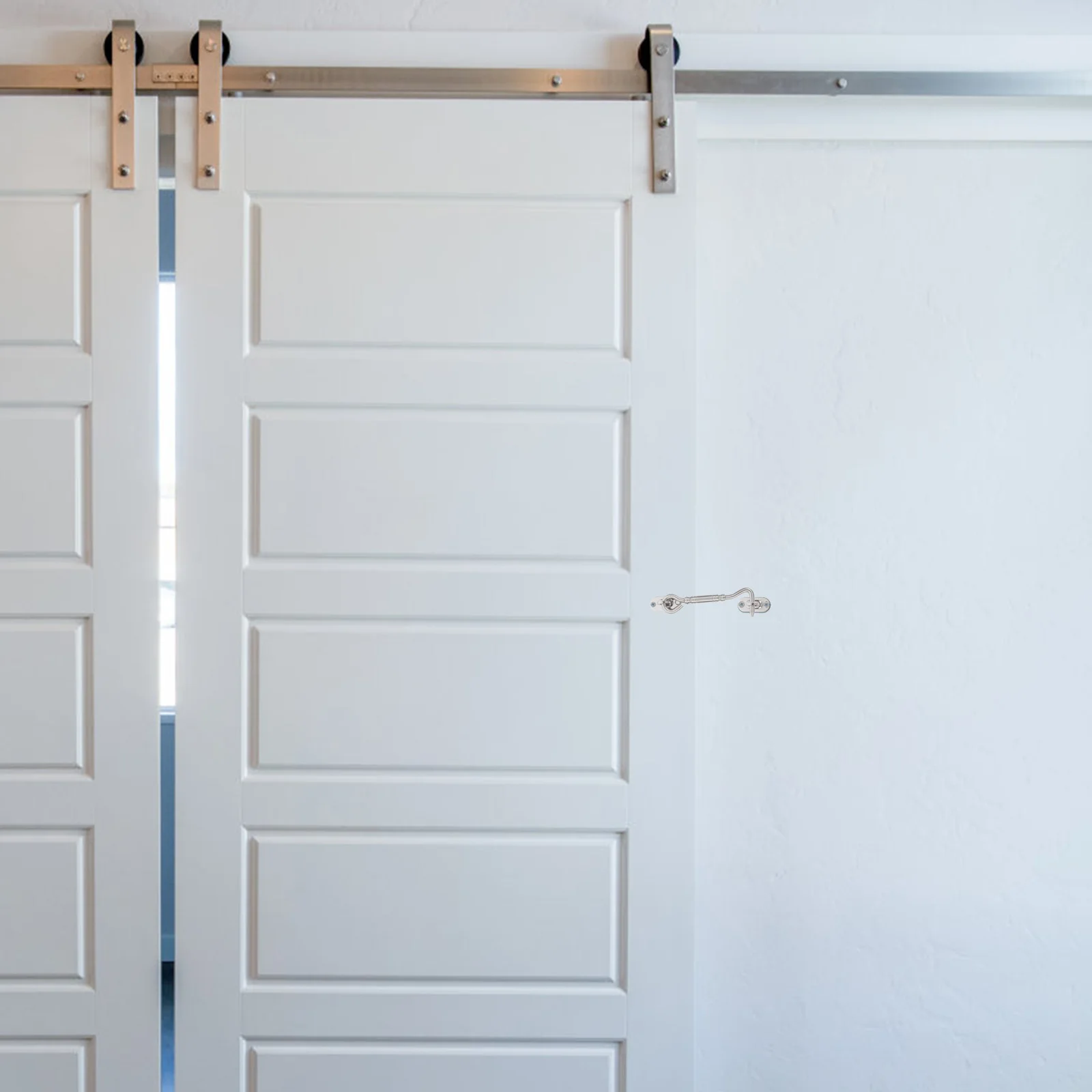 

1Set Sliding Barn Door Latch Lock Widely Use Various Styles Decoration Safe Comfortable Touch Easy Installation