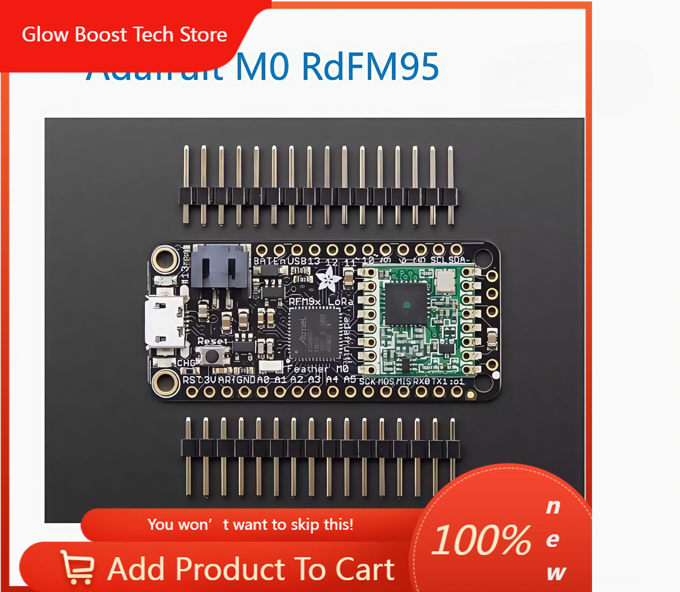 

NYAdafruit M0 RdFM95 Lora development board, 900MHz, high-frequency WiFi, built-in USB, etc.