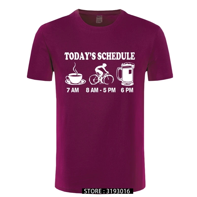 New Mens T Shirts Funny Cycls T-Shirt Mountain Biking Schedule Tee 100% Cotton Brand New T-Shirts