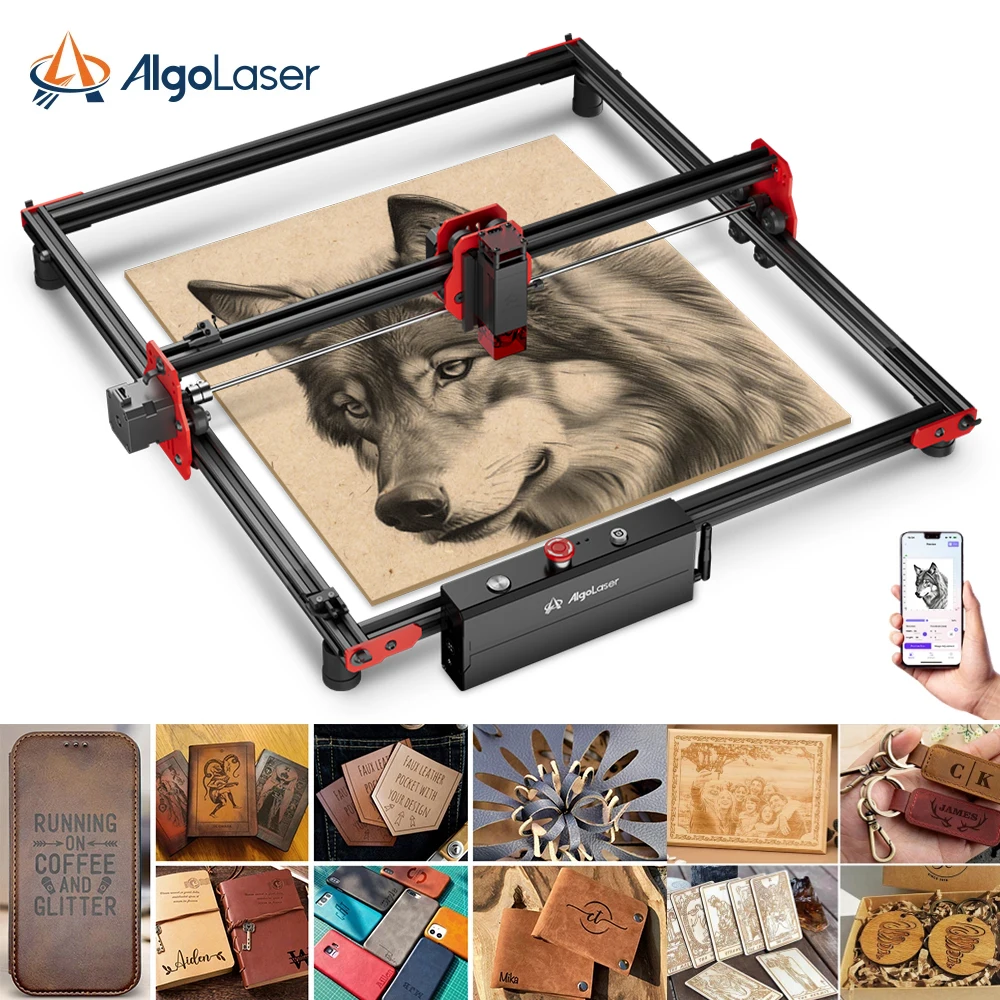 Algolaser DIY KIT 5W/10W Woodworking Laser Engraver For Beginner Off-line Control 40*40cm Table CNC Cutting Engraving Machine