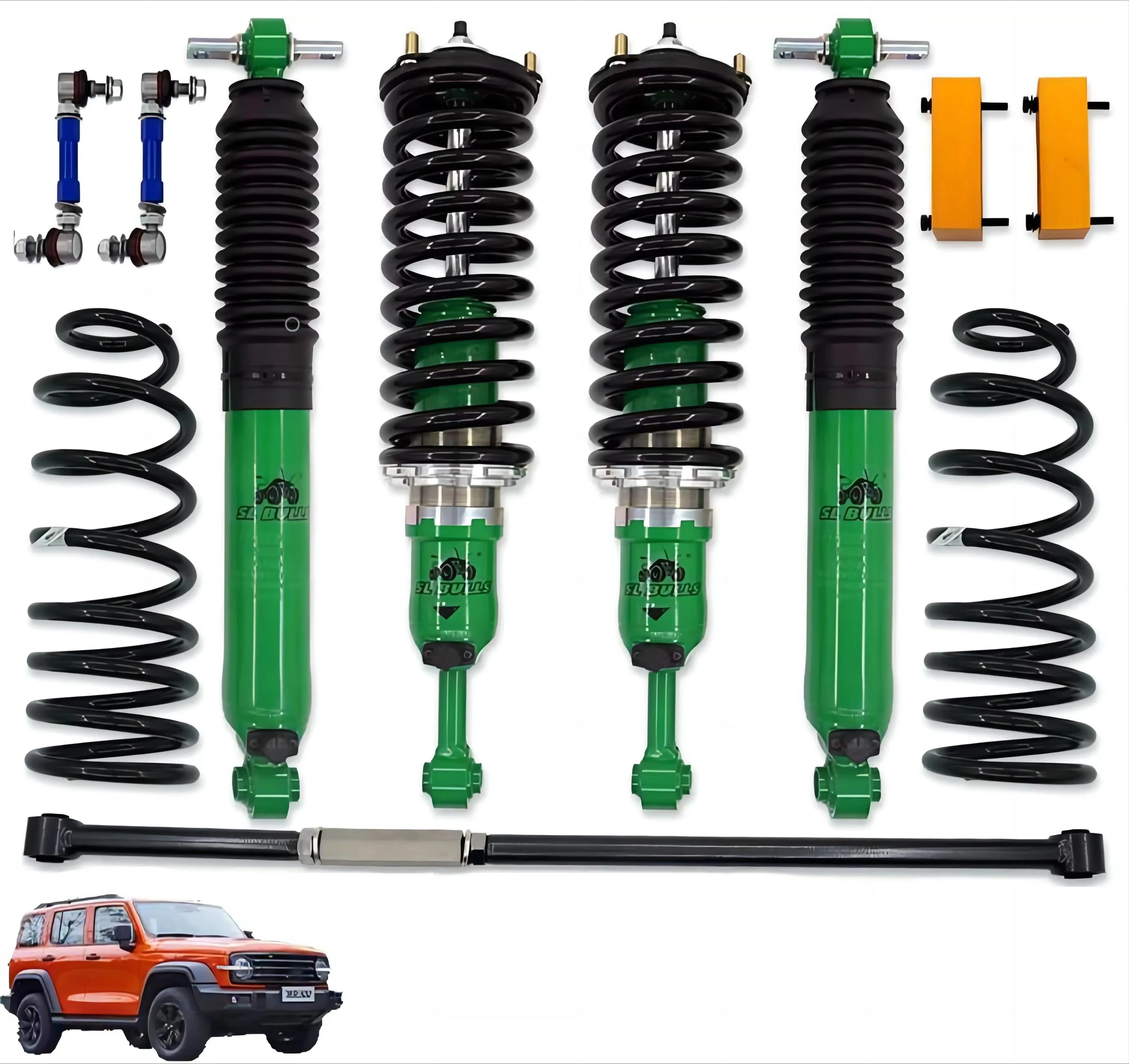 Adjustable 4X4 Off-Road Shock Absorber For Great Wall Poer Commercial Pickup 300 4x4 Suspension Parts With Two-Inch Raise