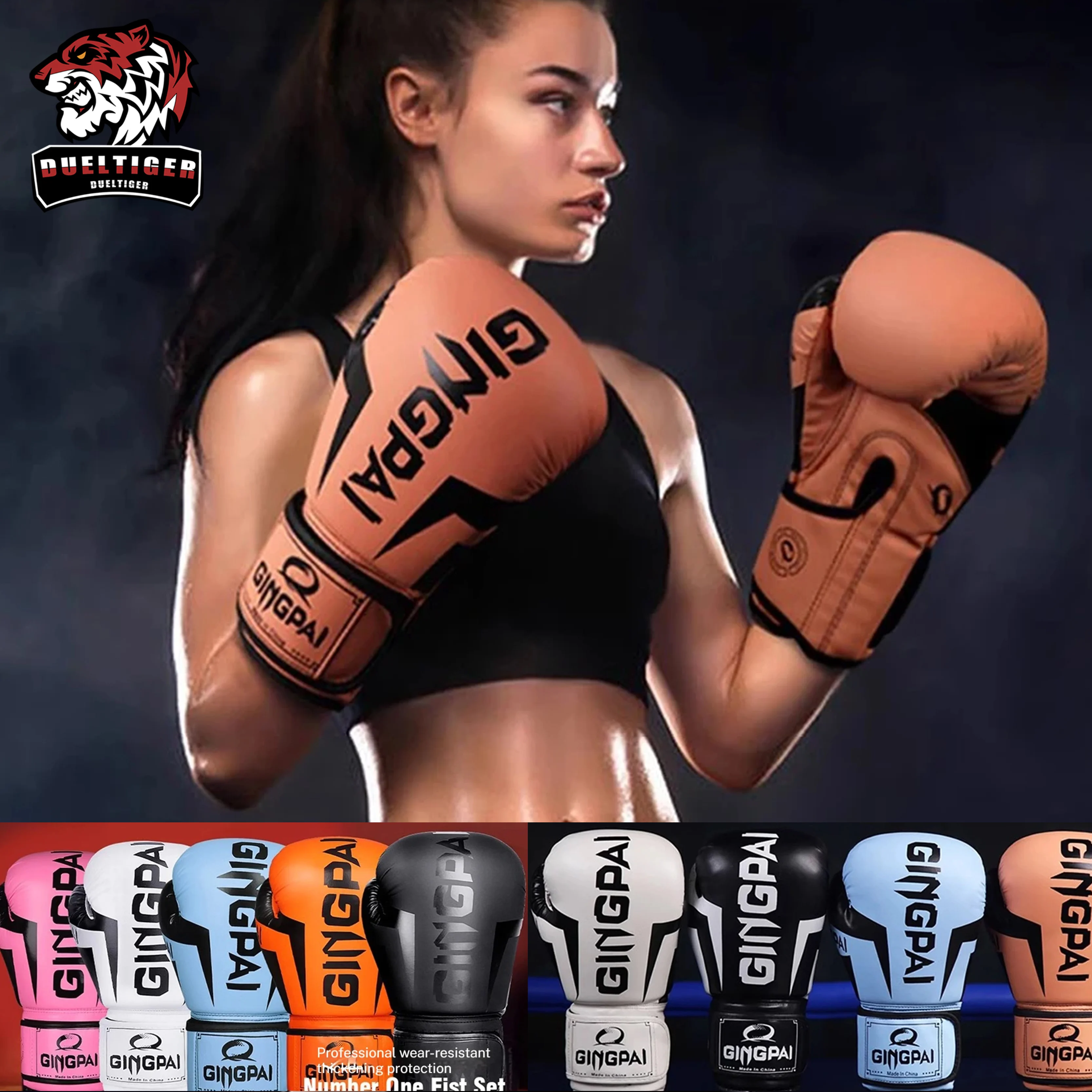 

PU Leather Boxing Gloves 6 8 10 12oz for Adult Men and Women Sanda Muay Thai Sandbags Training Professional Glove