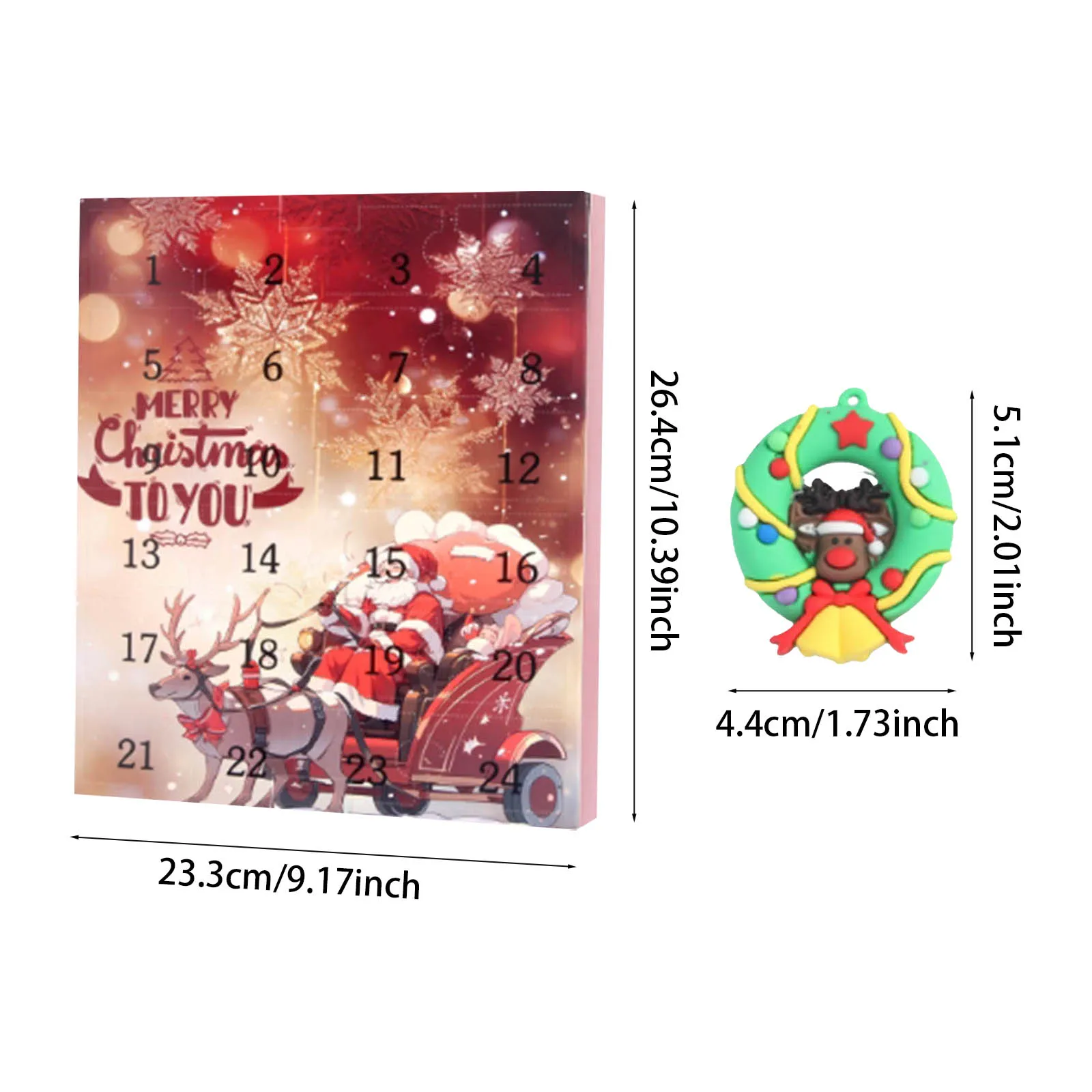 Large Hour Glass Christmas 3D Doll Pendant Christmas Advent Calendar Countdown Gift Christmas Tree Set Stopwatch Wrist Small