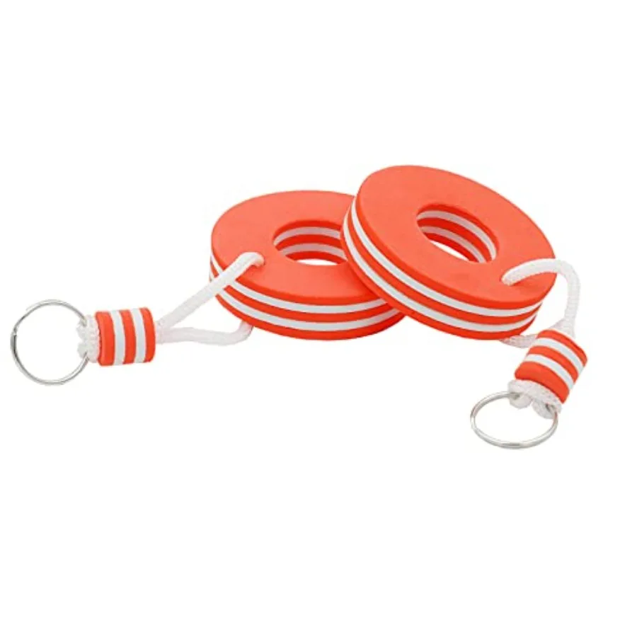 4 Pieces, Floating Boat Keychain, Round Float Key Ring, Waterproof Eva Safety Key Chain for Boating, Swimming Pool, Surfing Sai