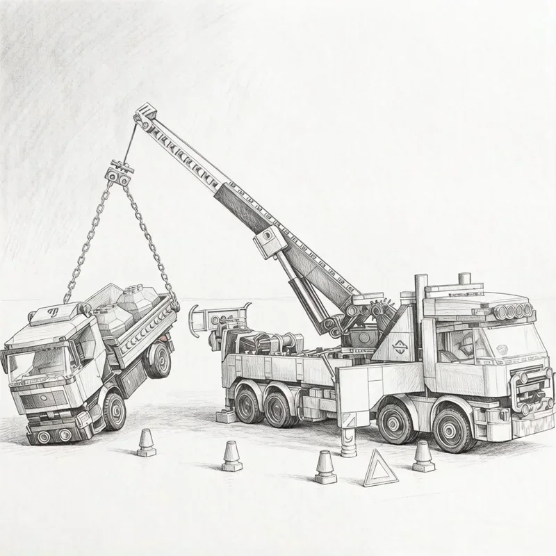 Moc Toy Brick Heavy Crane Truck Building Bricks Set 1280PCS 2026 New, Exquisite Display Model, Perfect Gift for Kids