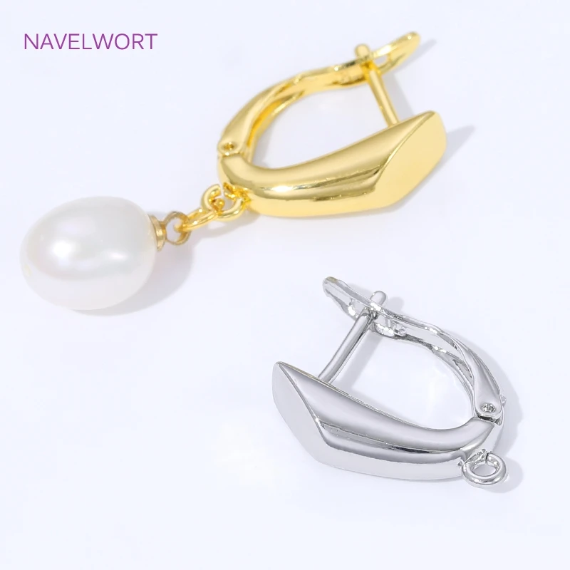 18K Gold Plated Smooth Earring Hooks Ear Wire Fastener For Earring Making,Brass Earwires Hooks,DIY Jewelry Making Supplies view 5