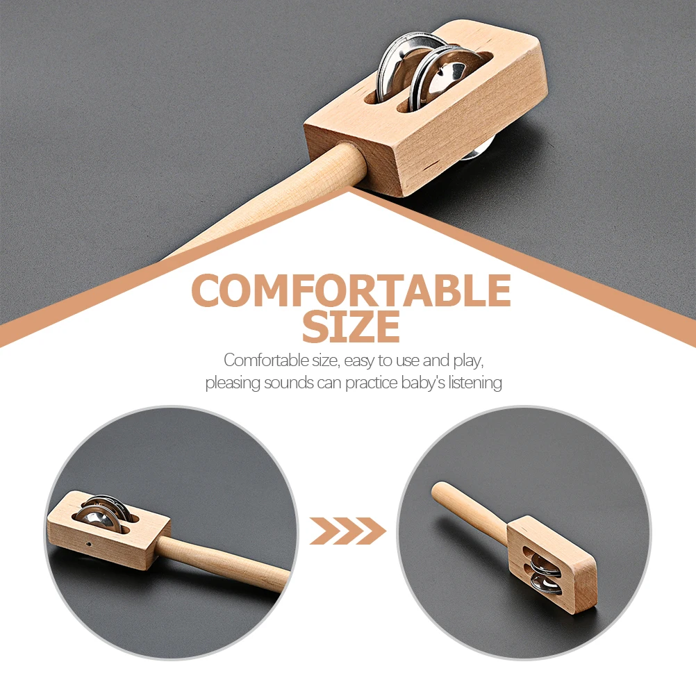 

Musical Instrument Bell Toys Kids Percussion Jingle Sticks Metal Wooden Hand Shaking Learning Tool W208 Toddler Toy