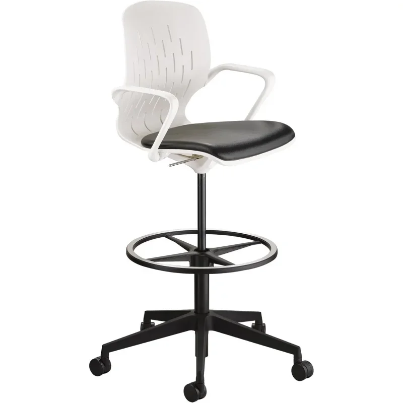 

Safco Products Shell Extended Swivel Office Desk Computer Ergonomic Chair, Pneumatic Height Adjustable, White, Extended Height