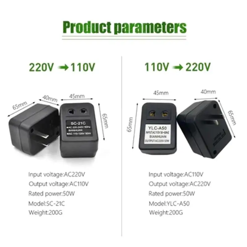 New New Universal Voltage Converter 50W 220V To 110V /110V To 220V Regulator Supplies Transformer Adapter