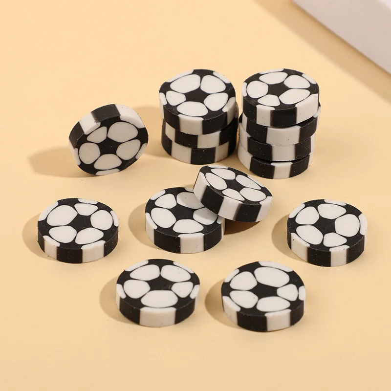 

10pcs Tpr Soccer Ball Erasers Black White Football Pattern Soft Kids School Stationery Sports Themed Party Favors Gift Supplies