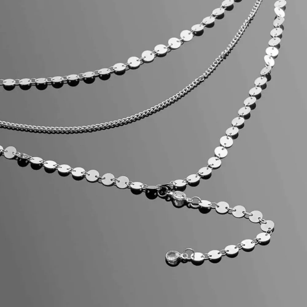 New Sexy Multilayer Sequins Rhinestone Tassel Pendants Chain Necklace Choker Collar for Women Fashioin Jewelry Accessory Gifts