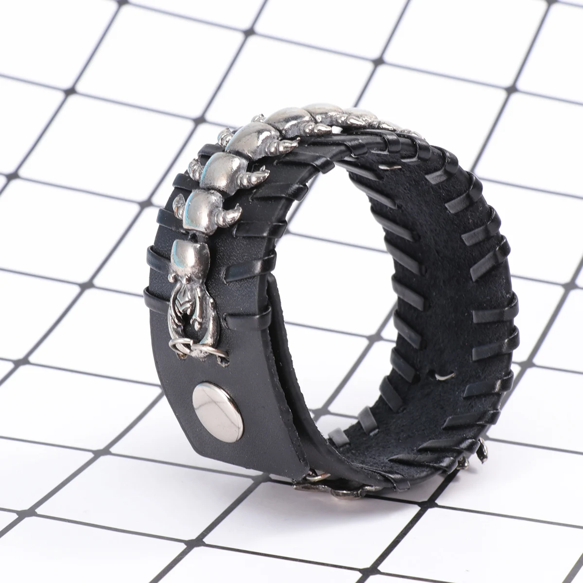 

Bracelet Punk Wristband Braided Buckle Adjustable Strap Style Bracelets for Men Women Travel