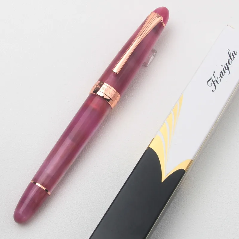 

Ручка-фонтан Kaigelu 356 из смолы с золотым зажимом, перья EF/F/M, 5 цветов, роскошный подарок для письма, чернильная ручка для офиса, бизнеса, дома