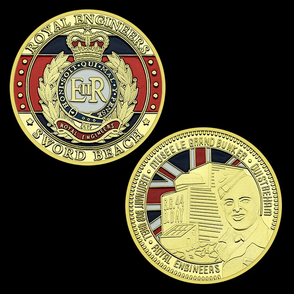 Gold Normandy Landing Commemorative Coin Royal Engineers Sword Beach 1944 D.Day Collectibles Souvenir Military Challenge Coin - view 4