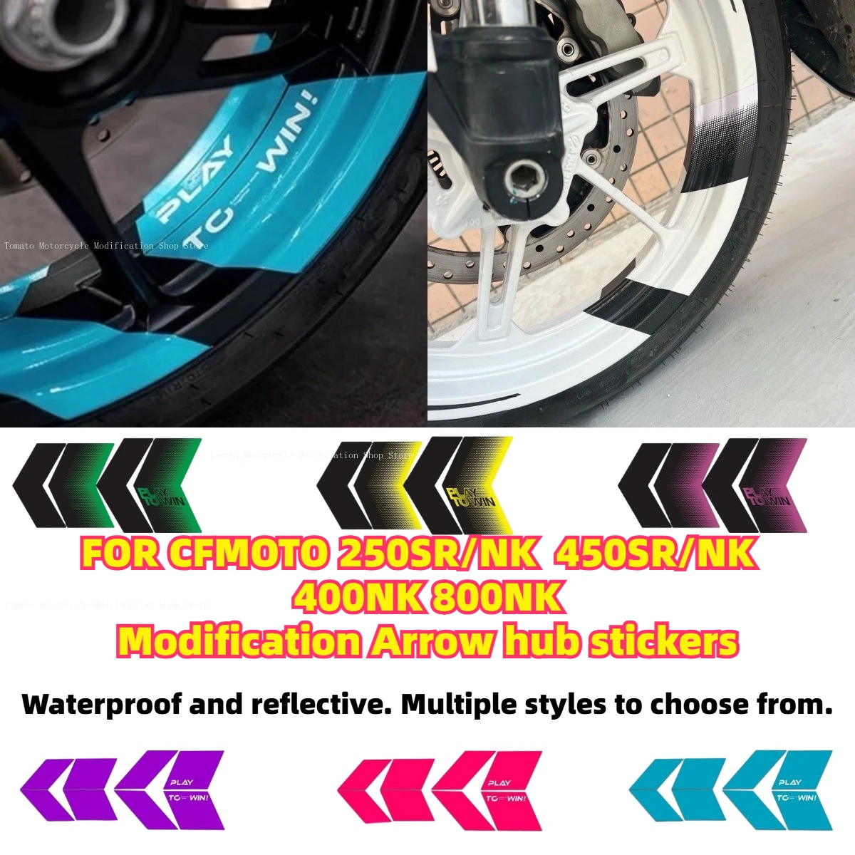 for cfmoto 250SR/250NK 450SR/450NK 400NK 800NK Modification Hubcap Stickers Wheel Rim Decorative Decals.Accessories  Stickers