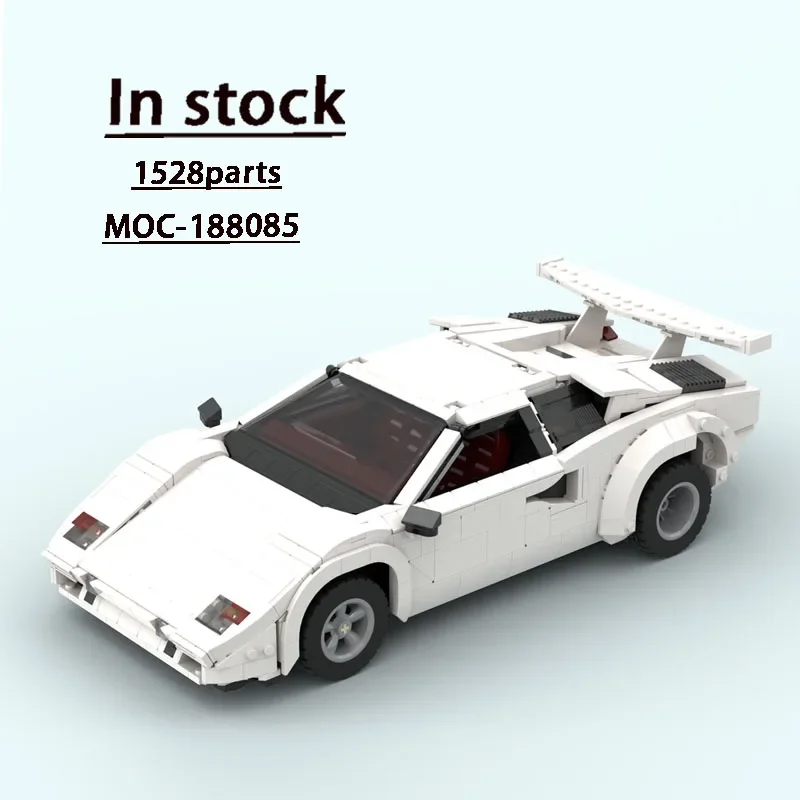 MOC-188085 White New Improved Supercar Building Block Model 1528 Parts MOC Creative Kids Building Blocks Birthday Toy Gift