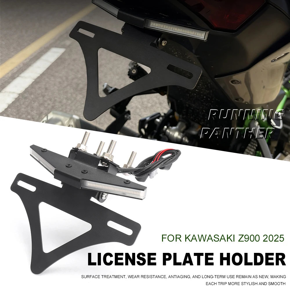 

FOR Kawasaki Z900 2025 NEW Modification parts license plate holder integrated with turn signal integrated Short tail