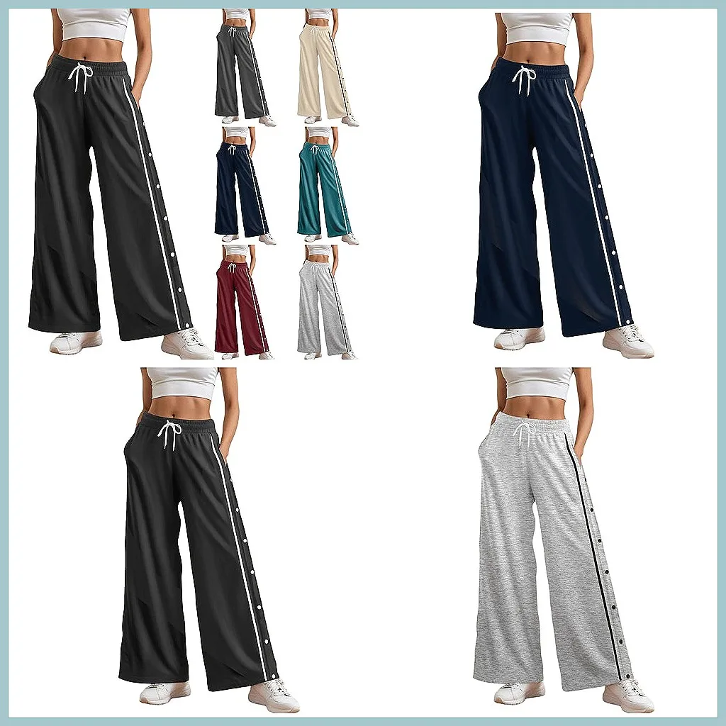 

** Vintage Flared Pants for Women, Elastic Drawstring Waist Wide Leg Casual High Street Trousers ** (Character Count: 78)