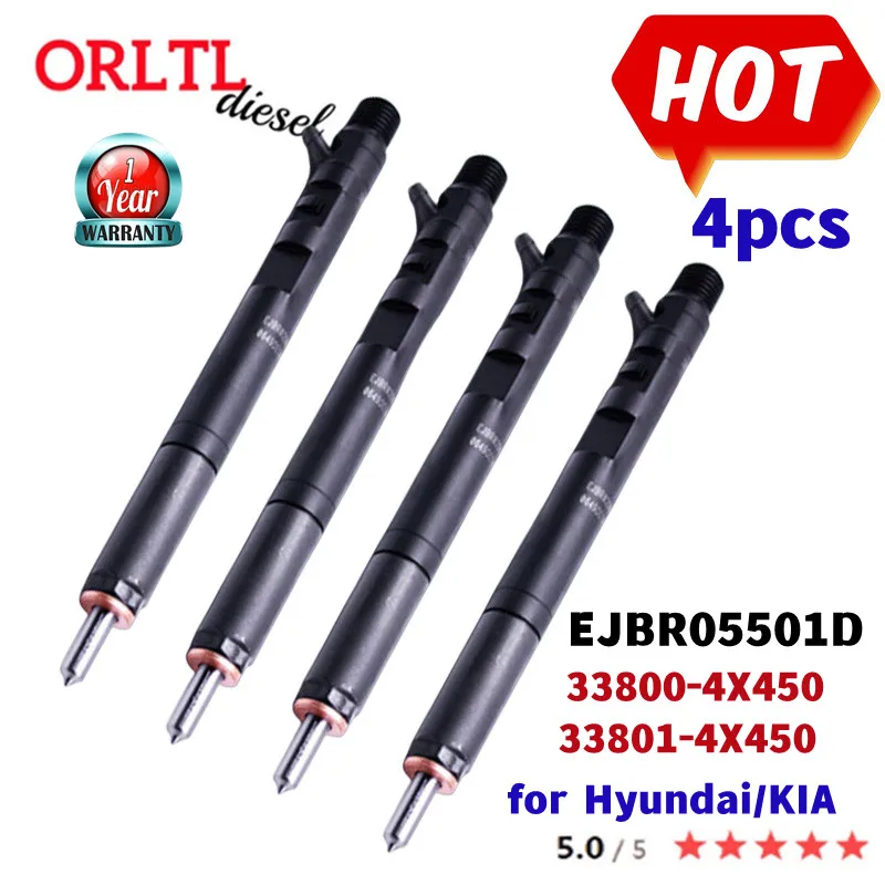 ORLTL EJBR05501D New Diesel Fuel Injector Nozzle For Delphi Hyundai / KIA BONGO K2900 2.9L 33800-4X450 33801-4X450 4PCS