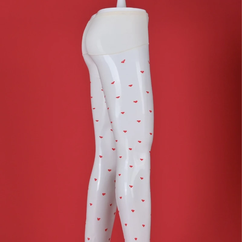 2025 New Mens Pantyhose Hosiery Seamless Underwear Oil Shiny Heart-shaped Polka Dot Jacquard Bodystocking Gay JJ Sleeve Lingerie