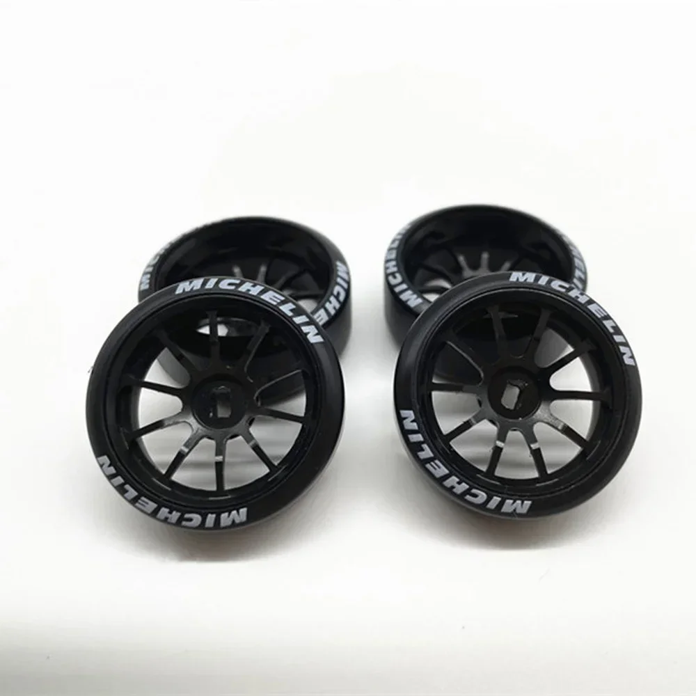 Metal Wheel Hub&Draft Logo Tire for HGD1 MINI-Q MINI-D MINI-Z DRZ 1/28 Wltoys RC Car Upgrade Wheels