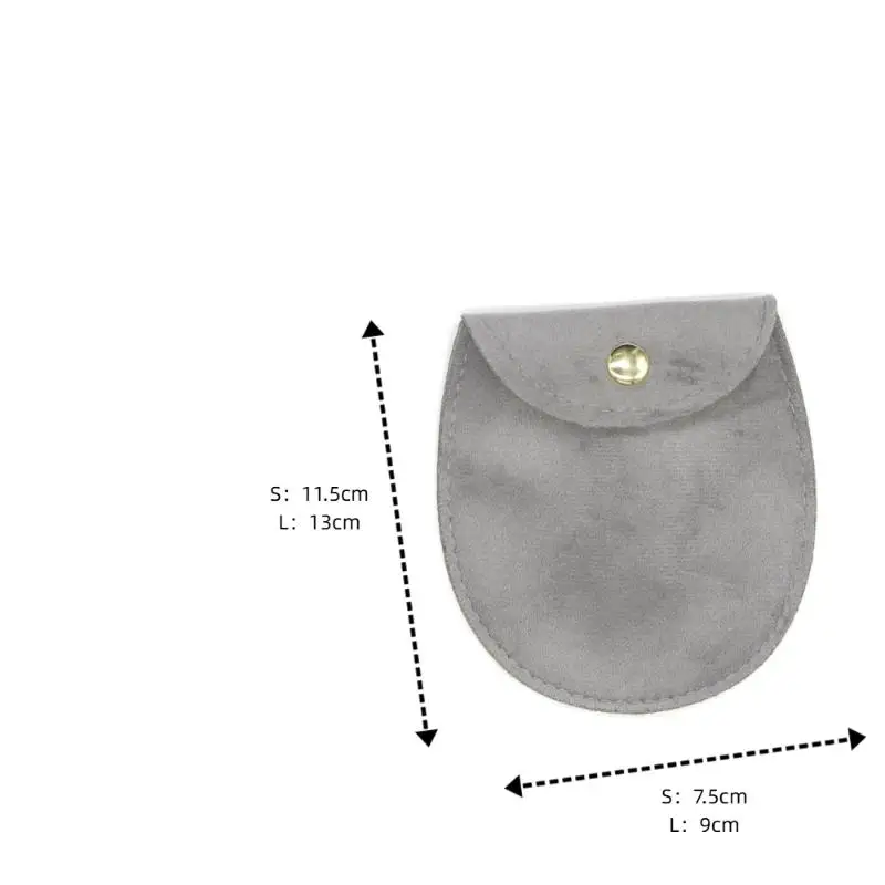Ovaler Samt-Schmuckbeutel mit Druckknopfverschluss für Armbänder, Halsketten, Ohrringe, Ringe, Geschenkverpackung – Detail 8