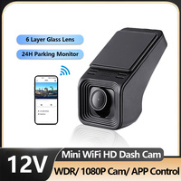 Full HD 1080P Car DVR Dash Cam Mini WIFI 24H Parking Monitor WDR Night Vision 12V Universal Vehicle Recorder Single Front Camera