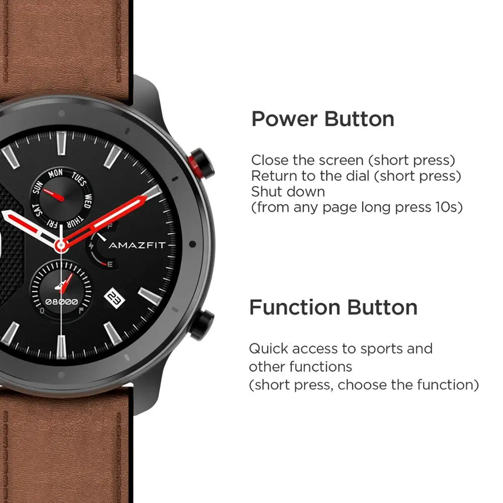 Amazfit gtr 47 smartwatch 5atm moda relógio inteligente controle de música para android ios telefone 95 novo usado item sem caixa