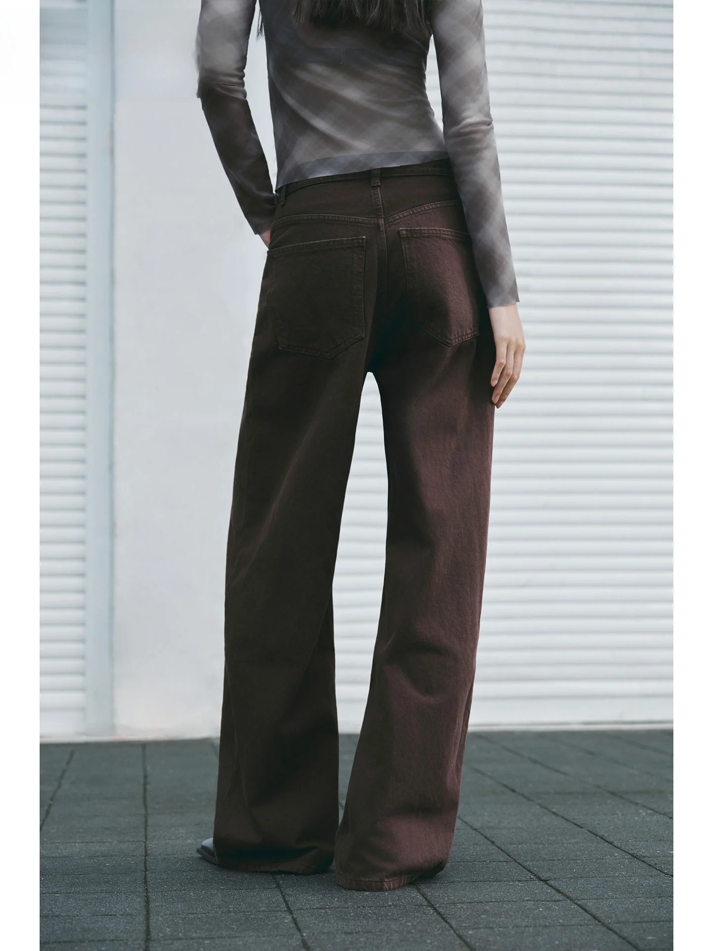 ZAPRHA High Waist Ultra Wide Straight Leg Denim Jeans Women's Slimming Fall 2025 American Sle No Stretch Zipper Closure