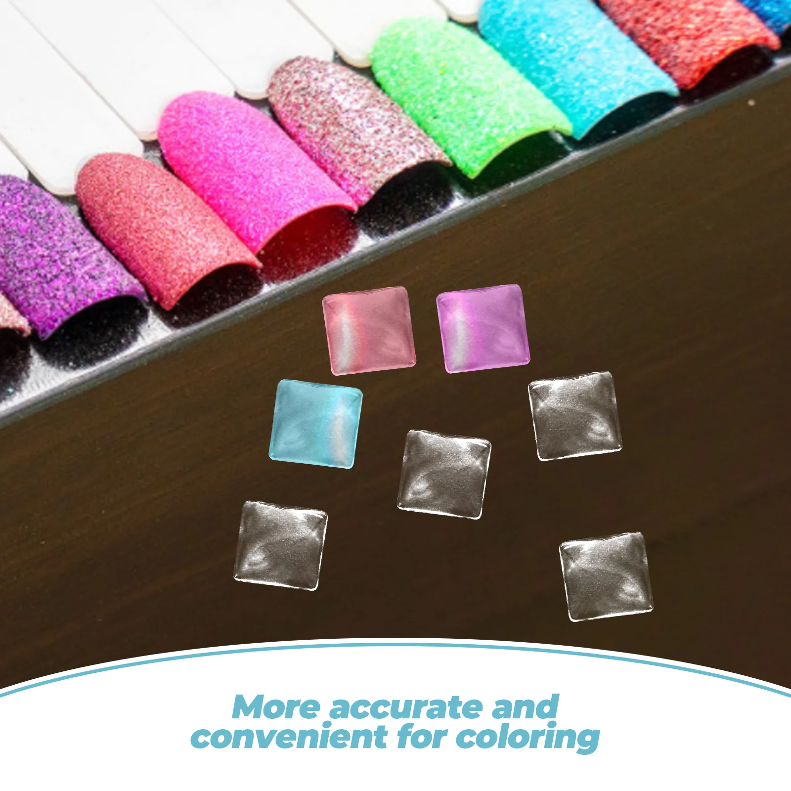 

100 шт., стойка для цветов ногтей, прозрачное стекло, инструмент для демонстрации дизайна ногтей, двухсторонний многоразовый органайзер для салона, маникюра, лака