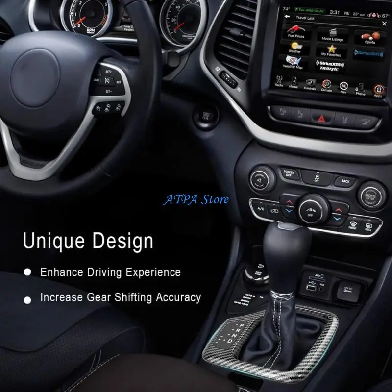 U13C Enhancing Shifting Lever Bezels Module Wiring Set Replaces 601-401 68413957AA 5YD27XSAAA 5YD27LS5AA Carbon Fiber Design