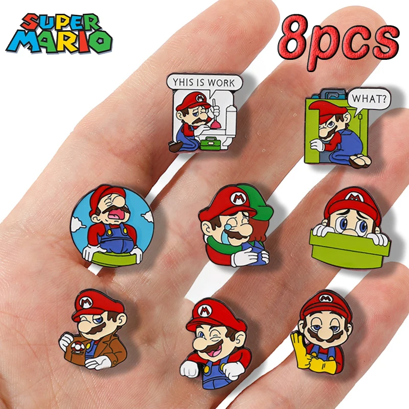 

Super Mario Cartoon Metal Brooch Anime Game Kawaii Enamel Pins Cute Mario Luigi Backpack Badges Accessories Jewelry for Women