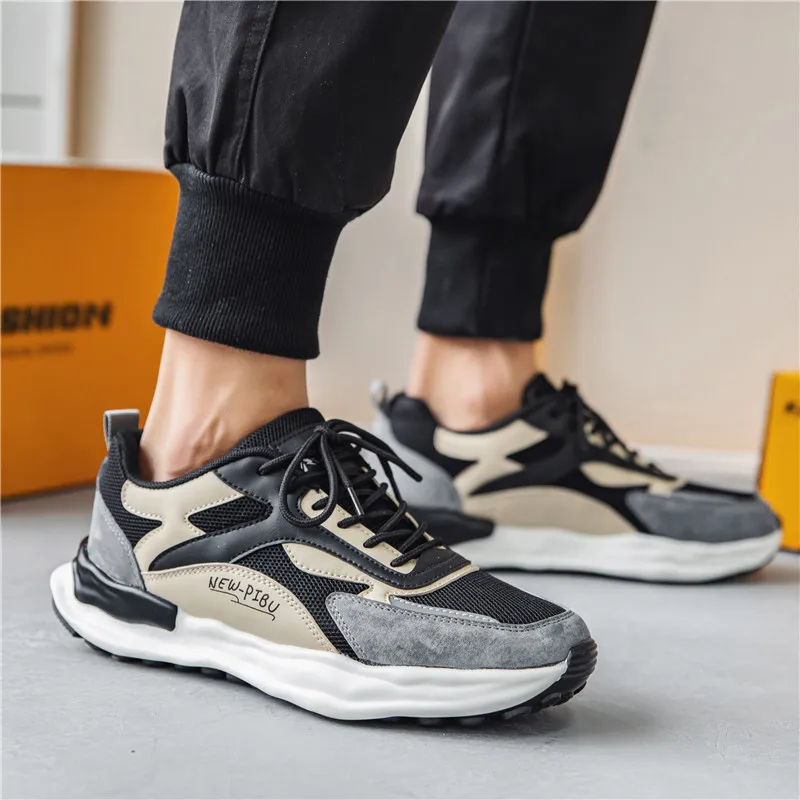 Causal Sneakers Men Sport Tennis Shoes Breathable Mesh Vintage Jogging Shoes Running Fashion Sneakers Leisure Flats