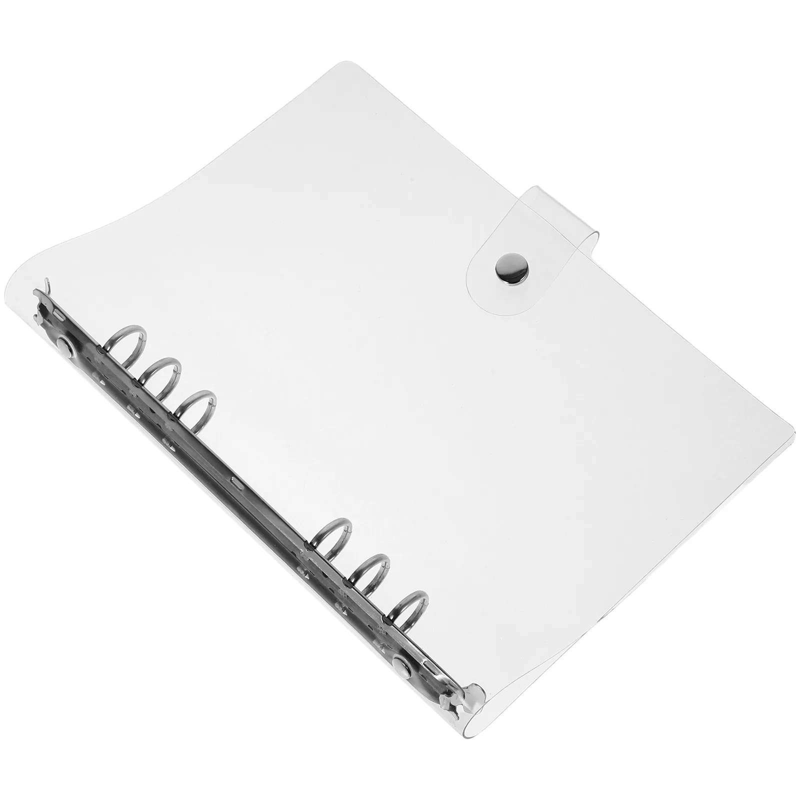 A6 Plastic Notebook Cover Clear Binder Shell with 6-Ring Loose Leaf System Sturdy Non-Deformable Design for Study Office Manual