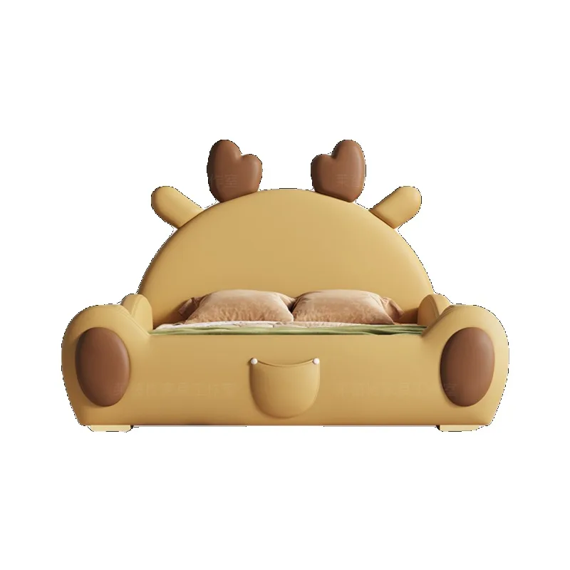 Nordic Guardrail Safety Kids Beds Yellow Stairs Single Playpen Children Beds Modern Style Design Lit Enfant Furniture For Home