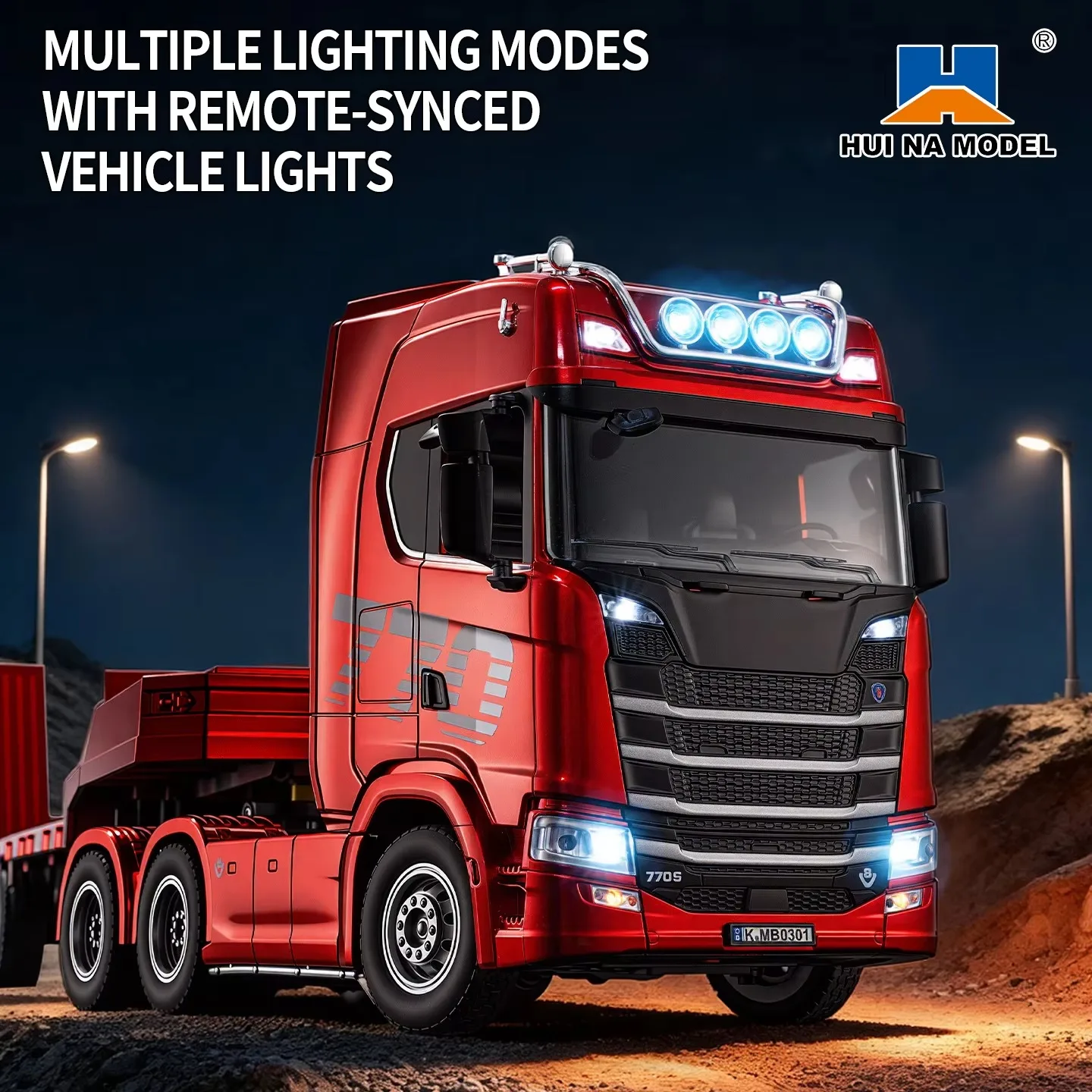 2026 New 1:24 Huina 1302A RC Truck Flatbed Tractor Truck 12-Channel Rc Car Mini with Light 2.4G Proportional Precise Control Toy