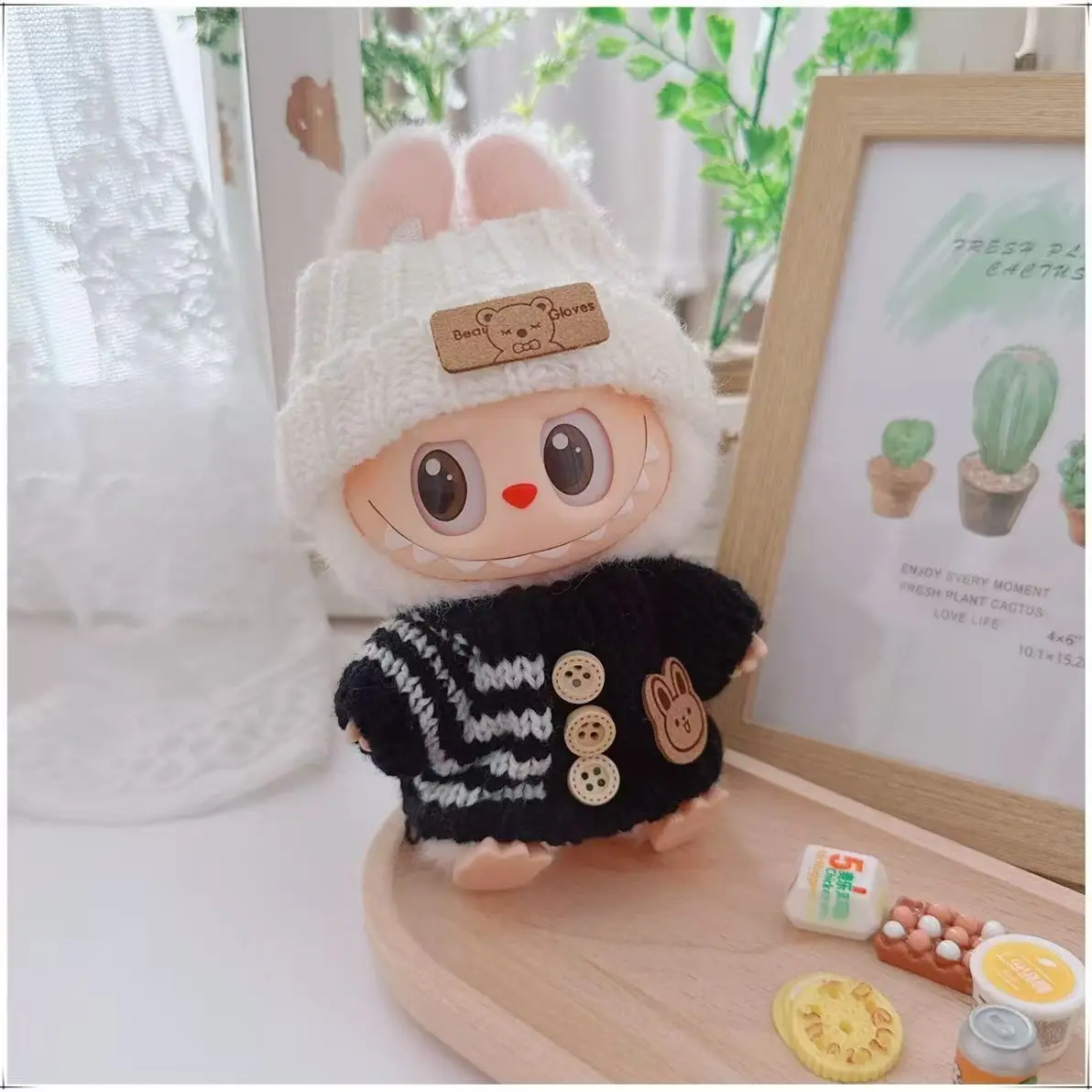 

Кукольная одежда, аксессуары для Кореи Kpop EXO 17 см Labubu V2 V1, зимний клубничный свитер Love, антифриз, детская игрушка в подарок