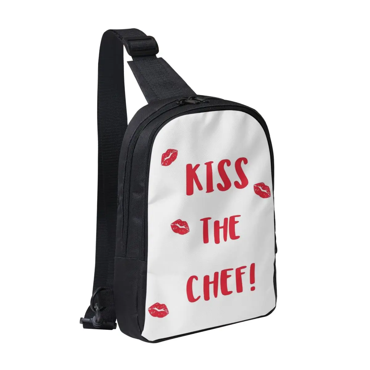 

Kiss The Chef Chest Bag Men Sling Crossbody Backpack Chest Bag Travel Hiking Daypack Shoulder Bag