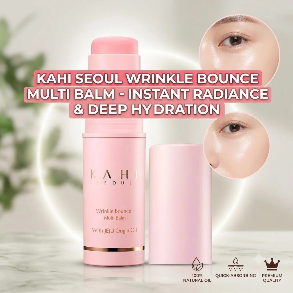 KAHI All-in-One Wrinkle Bounce Multi Balm Stick - Hydrating Face Lip Neck Moisturizer, Korean Collagen Skincare