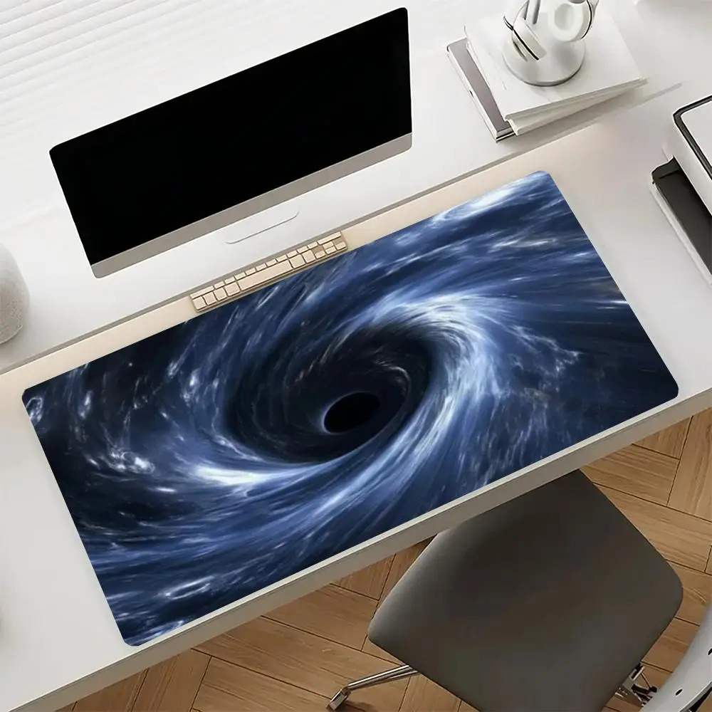 Mouse Pads Swirling Black Hole Vortex Cosmic Space Playmat Large Size For Laptop Games Table Mat