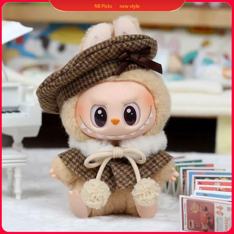 

Labubu 15cm17cm Retro Grid Cloak Beret Outfit Labubu V1 V2 V3 Doll'S Stylish Floral Dress Labubu Perfect Fit Accessories Set