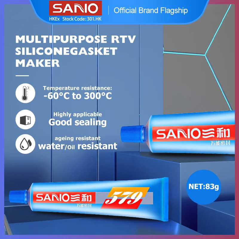 SANVO 579 Blue Gasket Maker-Waterproof, Oil/Heat Resistant for Auto Parts Repair
